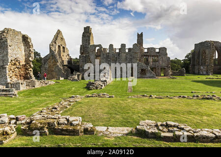 Egglestone Ruinen der Abtei aus dem 12. Jahrhundert in der Nähe von Barnard Castle, County Durham, UK dating Stockfoto