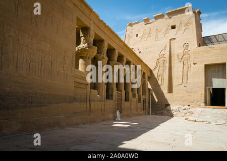 Ägypten. Philae Tempel, der Tempel der Isis. Nil Stockfoto