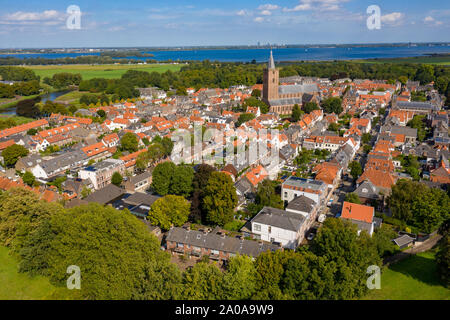 Sperrfrist Naarden Niederlande, Festung Stadt aus dem Mittelalter aus der Luft Stockfoto