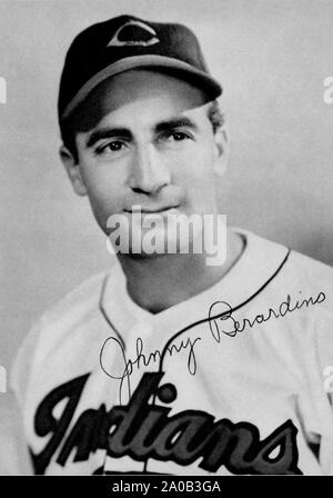 Jahrgang Foto: Baseballspieler Johnny Beradino, die mit den Cleveland Indians spielte in den 1940er und 50er Jahre und wurde später ein Schauspieler auf der hit-TV-Show zum allgemeinen Krankenhaus. Stockfoto