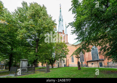 Stockholm, Schweden. September 2019. Mit Blick auf die Freunde der Sta Clara Kirche in Stockholm. Stockfoto