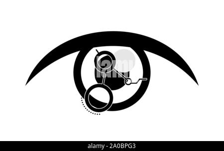 Auge menschlichen mit Stromkreis Vector Illustration Design Stock Vektor