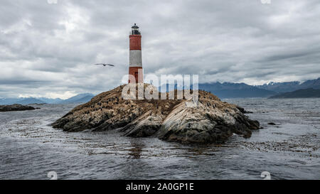 Dieses Haus wurde im Jahre 1920 mit den Namen von Les Eclaireurs gebaut. In den Beagle Kanal am Ende der Welt befindet. Stockfoto