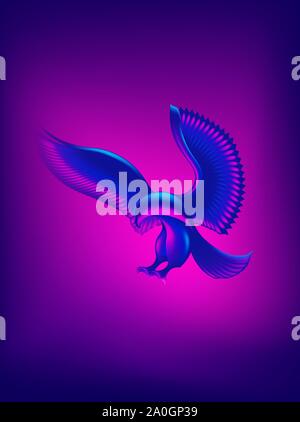 Eine Abbildung eines Adlers Form von mesh Tool erstellt. Stock Vektor