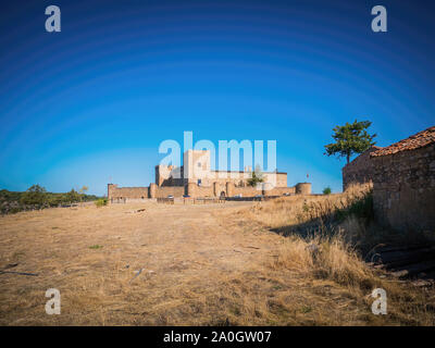 Das Schloss im Dorf von Pedraza, die in Segovia Kastilien und Leon, Spanien, Europa befindet. Stockfoto