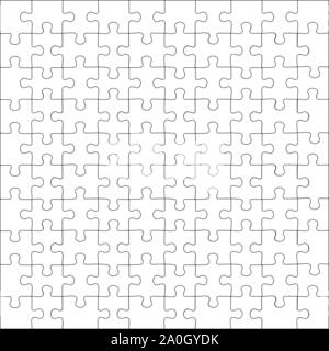 Puzzle grid Vorlage. Rätsel leere Vorlage oder Schneiden von Richtlinien. Klassische Mosaik Spiel element Vector Illustration Stock Vektor