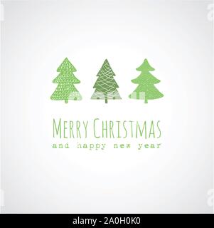Weihnachtskarte mit dekorativen Weihnachtsbäume Stock Vektor