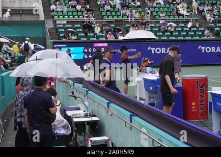 Osaka, Japan. 20 Sep, 2019. Allgemeine Ansichten, September 20, 2019 - Tennis: Viertelfinale im ITC Utsubo Tennis Center während 2019 TORAY PAN PACIFIC OPEN Tennis Turnier in Osaka, Japan. Credit: SportsPressJP/LBA/Alamy leben Nachrichten Stockfoto