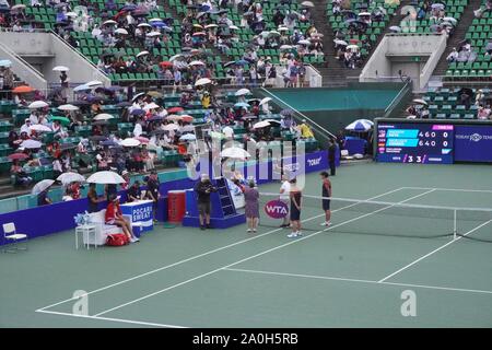 Osaka, Japan. 20 Sep, 2019. Allgemeine Ansichten, September 20, 2019 - Tennis: Viertelfinale im ITC Utsubo Tennis Center während 2019 TORAY PAN PACIFIC OPEN Tennis Turnier in Osaka, Japan. Credit: SportsPressJP/LBA/Alamy leben Nachrichten Stockfoto