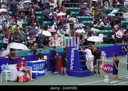 Osaka, Japan. 20 Sep, 2019. Allgemeine Ansichten, September 20, 2019 - Tennis: Viertelfinale im ITC Utsubo Tennis Center während 2019 TORAY PAN PACIFIC OPEN Tennis Turnier in Osaka, Japan. Credit: SportsPressJP/LBA/Alamy leben Nachrichten Stockfoto