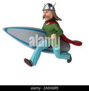 Fun 3D-gaulois Surfer Stockfoto