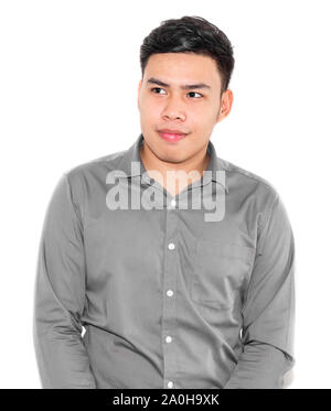 Mann in Thailand sind perfekt auf einem weißen Hintergrund. Stockfoto