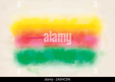 Abstrakte aquarell Anschläge in Gelb, Rot und Grün. Stock Vektor
