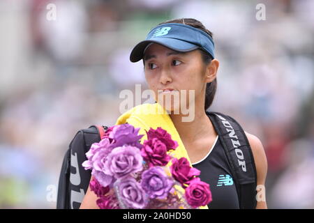 Osaka, Japan. 20 Sep, 2019. Misaki Doi (JPN), 20. September 2019 - Tennis: Viertelfinale im ITC Utsubo Tennis Center während 2019 TORAY PAN PACIFIC OPEN Tennis Turnier in Osaka, Japan. Credit: SportsPressJP/LBA/Alamy leben Nachrichten Stockfoto