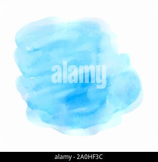 Hand abstrakten runden blauen Vektor aquarell Textur auf einem weißen Hintergrund dargestellt Stock Vektor