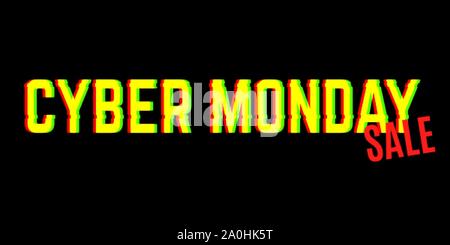 Cyber Monday verkauf Banner mit Anaglyphen Wirkung Stock Vektor