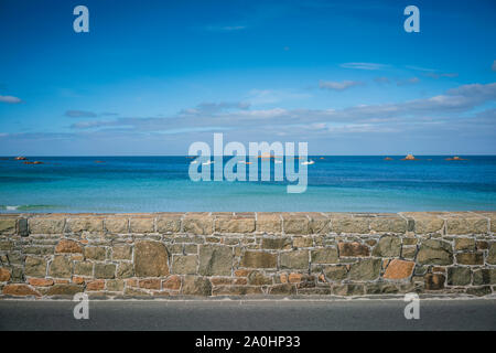 Schönen sonnigen Cobo Bay an der Westküste der Insel Guernsey Kanalinseln, Großbritannien. Stockfoto