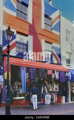 Die ehemalige Jugend Mode Boutique, Rag Freak, Brighton, East Sussex, England, UK. Ca. 80er Stockfoto