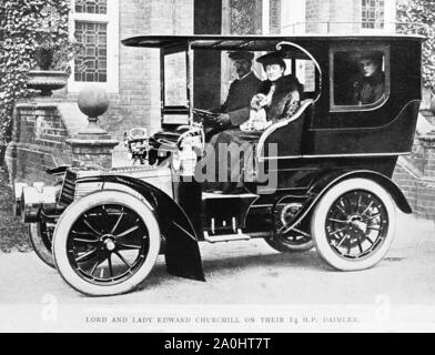 Lord und Lady Edward Churchill in Ihrem 14 PS Daimler Veteran Car, 1900 Stockfoto