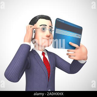 Business Kreditkarte Zahlungen Icon zeigt Trade Finance. Verwendung von Kunststoff für Einkäufe und Ausgaben - 3D-Darstellung Stockfoto