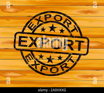 Export Konzept Symbol mit der Ausfuhr von Waren und Produkten. Großhandel Versand Logistik und Versand - 3D-Darstellung Stockfoto