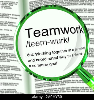 Team oder Teamarbeit Begriff Symbol bedeutet, dass der kollektive Solidarität und Absprachen. Task force Kräfte zusammenschließen - 3D-Darstellung Stockfoto
