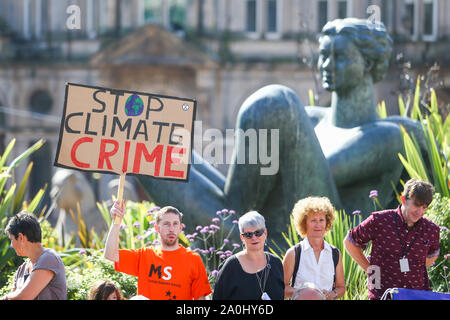 Das globale Klima Streik Protest, Birmingham, Großbritannien Stockfoto