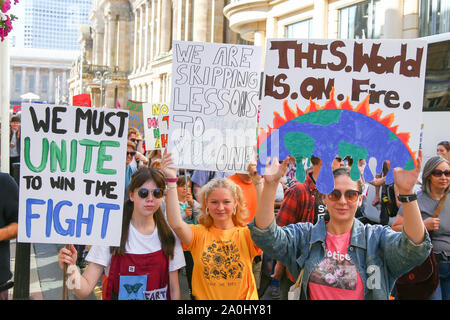 Das globale Klima Streik Protest, Birmingham, Großbritannien Stockfoto