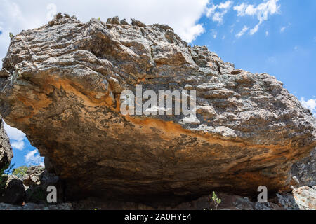 Großen Felsen auf dem Gipfel des Mount Arapiles in Victoria, Australien Stockfoto