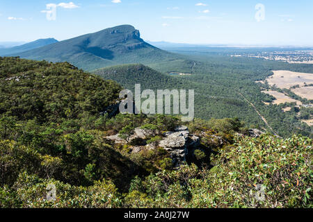 Aussicht auf den Mt abrupt in den Grampians Region von Victoria, Australien. Stockfoto