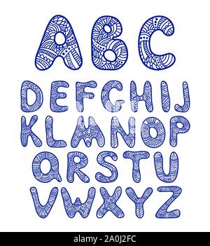 Doodle Hand gezeichnet lustig Alphabet Stock Vektor