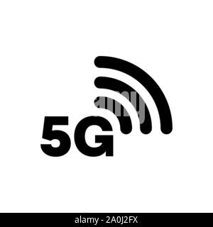 5 G-Symbol der Netzabdeckung einfach Flat Style Symbol. Stock Vektor