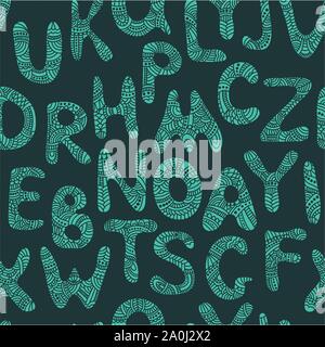 Nahtlose Muster mit Hand gezeichnet lustige Buchstaben Stock Vektor