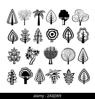 Silhouetten der Bäume Natur Stock Vektor