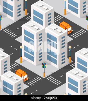 Urban isometrische Bereich Stock Vektor