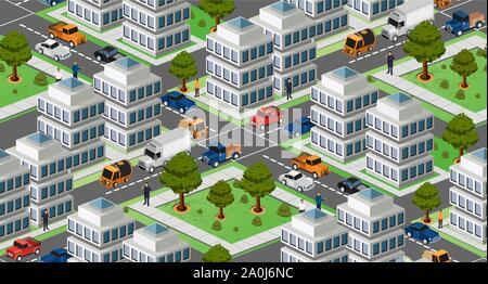 Urban isometrische Bereich Stock Vektor