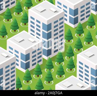 Urban isometrische Bereich Stock Vektor
