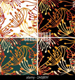 Löwenzahn nahtlose im Retro-Stil. Vektor Löwenzahn. Floraler Tapete. Hand gezeichneten Stil nahtlose Muster. Element dekorativem Blumenmuster. Vektor Stock Vektor