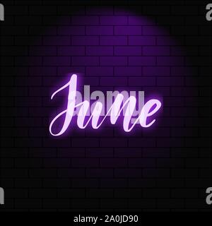 Neon-Schriftzug auf eine Mauer Hintergrund Stock Vektor