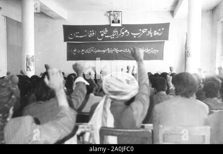 Partei in der Demokratischen Republik Afghanistan. 80er Jahre. Stockfoto