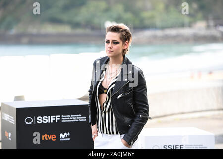 San Sebastian, Spanien. 20. September 2019. Kristen Stewart besucht Fotoshooting für den Film eberg" an der 67th International Film Festival in San Sebastian. Credit: Julen Pascual Gonzalez/Alamy leben Nachrichten Stockfoto