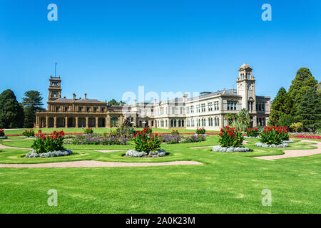 Werribee, Victoria, Australien - 19. März 2017. Außenansicht der Werribee Park Mansion in Victoria, Australien. Stockfoto