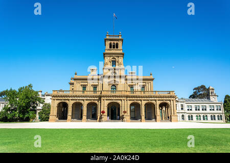 Werribee, Victoria, Australien - 19. März 2017. Außenansicht der Werribee Park Mansion in Victoria, Australien. Stockfoto