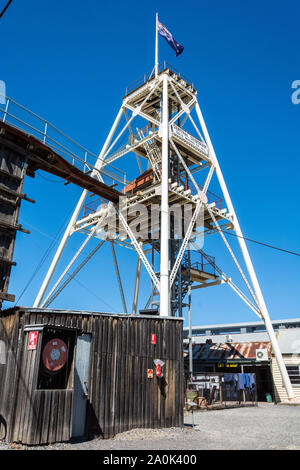 Bendigo, Victoria, Australien - 28. Februar 2017. Turm von Zentralen Deborah Goldmine in Bendigo, VIC. Stockfoto