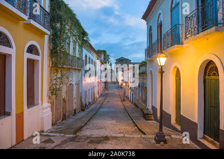 Straße im historischen Zentrum von Sao Luis do Maranhao Stockfoto