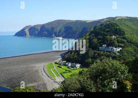 Ein Blick über die Bucht von Lynmouth, Devon Stockfoto