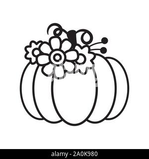 Vektor ausschneiden Kürbis dekorative eingestellt. Stock Vektor