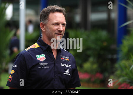 20. September 2019; die Marina Bay Circuit, Marina Bay, Singapore; Formel 1, Praxis Tag; Christian Horner, Team Principal von Red Bull Racing Stockfoto