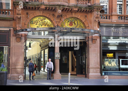 Glasgow Schottland Buchanan Street viktorianischen Argyll Arcade Stockfoto