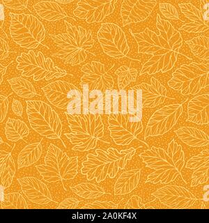 Herbst nahtloser Hintergrund mit Blättern. Vektorgrafik Blattfall Stock Vektor